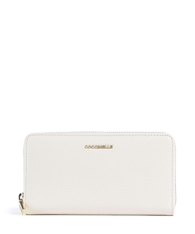 Coccinelle Metallic Soft RFID Wallet pearl