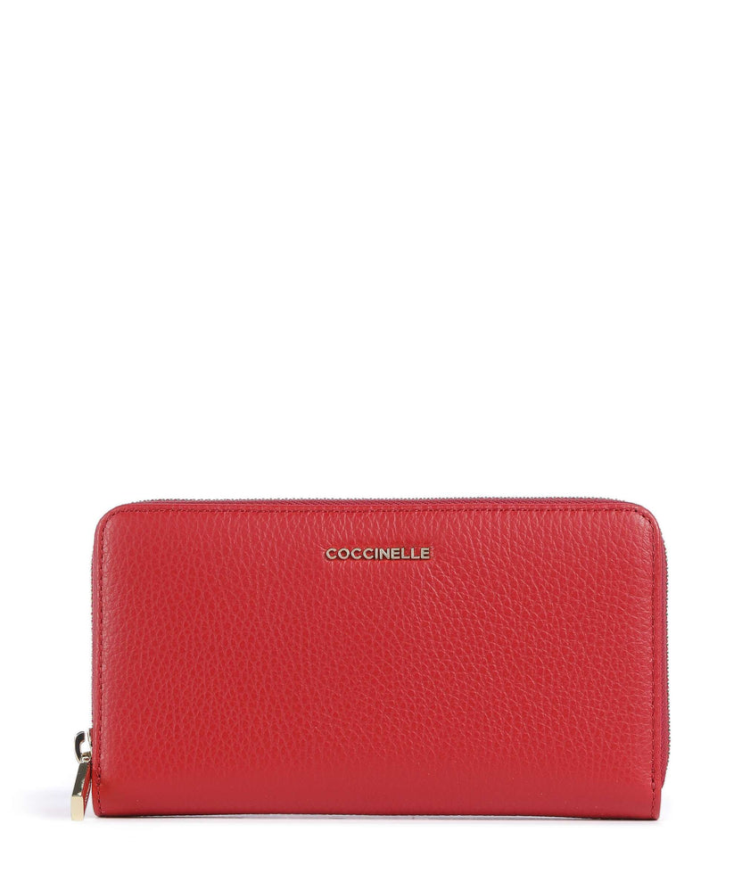Coccinelle Metallic Soft RFID Wallet scarlet