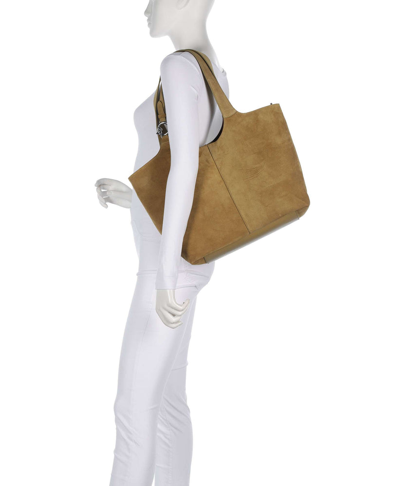 Coccinelle C-Easy Suede Hobo bag seagrass