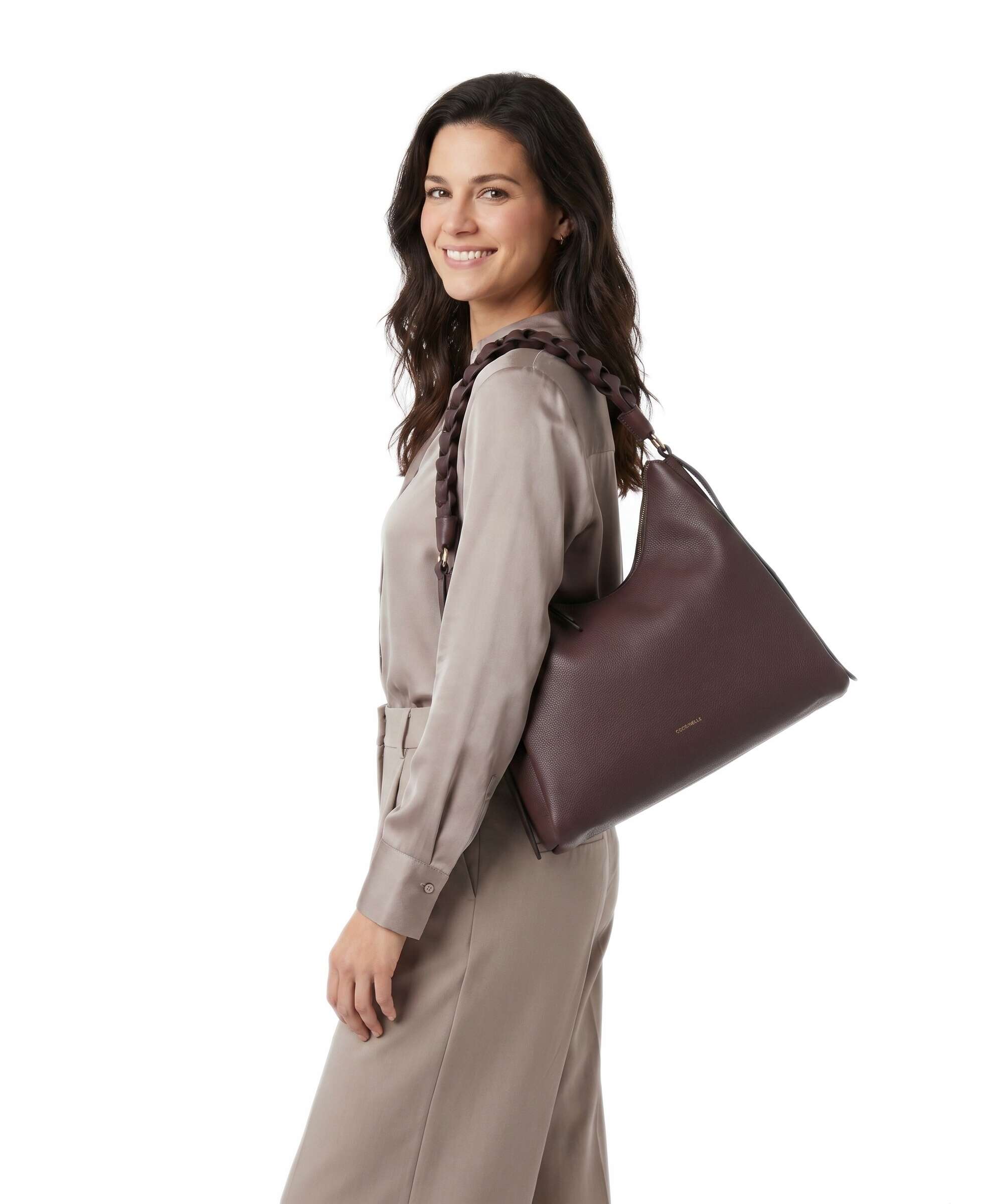Coccinelle Boheme Grana Double Hobo bag berry/winter rose