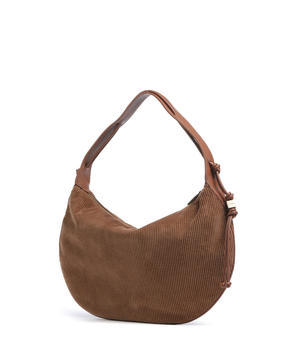 Coccinelle Thess Corduroy Hobo bag cognac