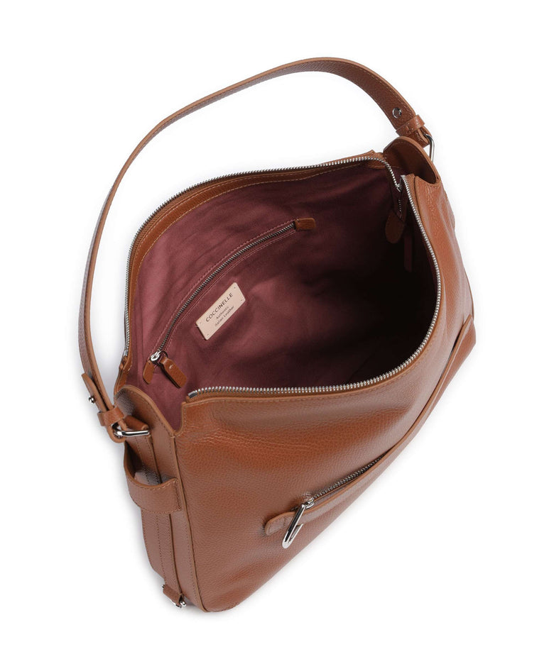 Coccinelle Gretel Ribbon Hobo bag cognac