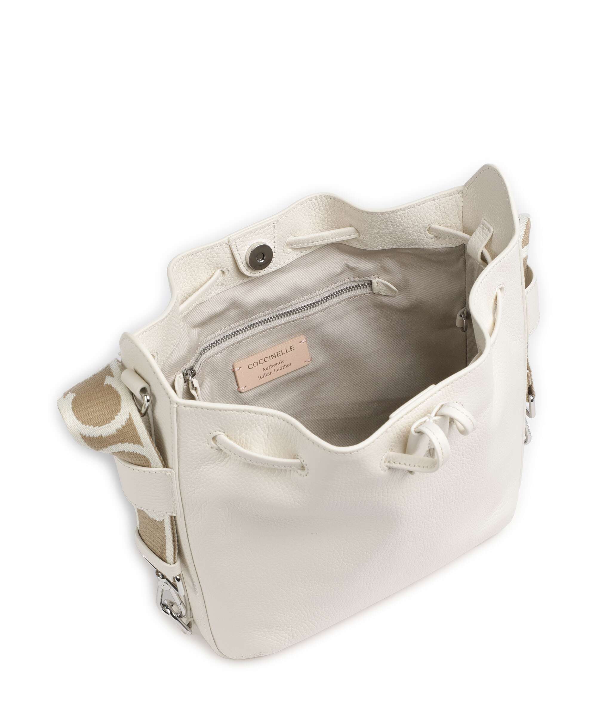 Coccinelle Gretel Ribbon Bucket bag pearl