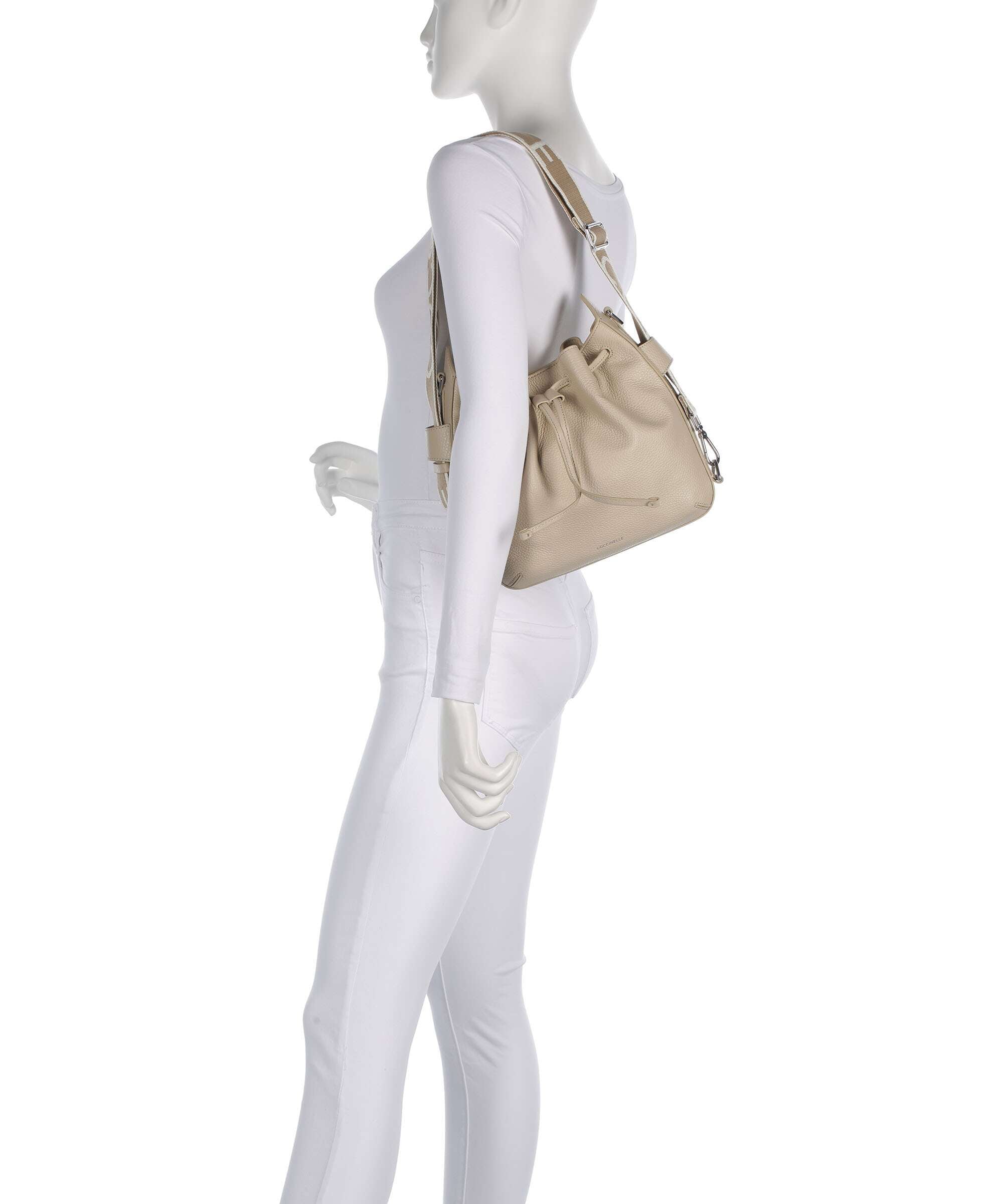 Coccinelle Gretel Ribbon Bucket bag sandshell