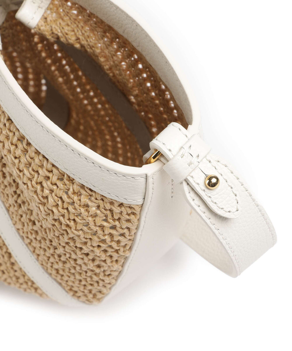 Coccinelle Shell Straw Handbag natural/pearl