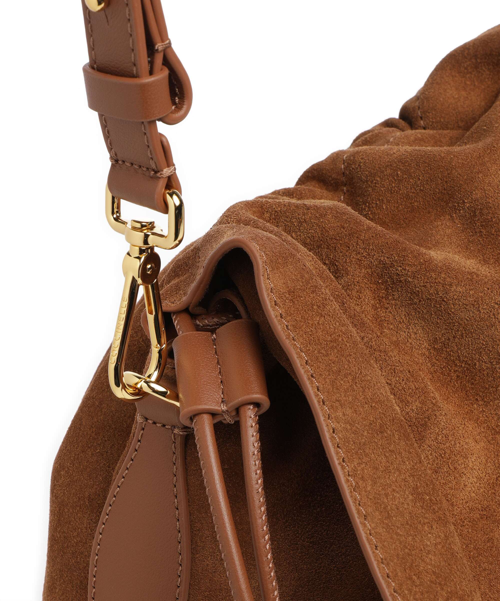 Coccinelle Lidia Suede Hobo bag cognac