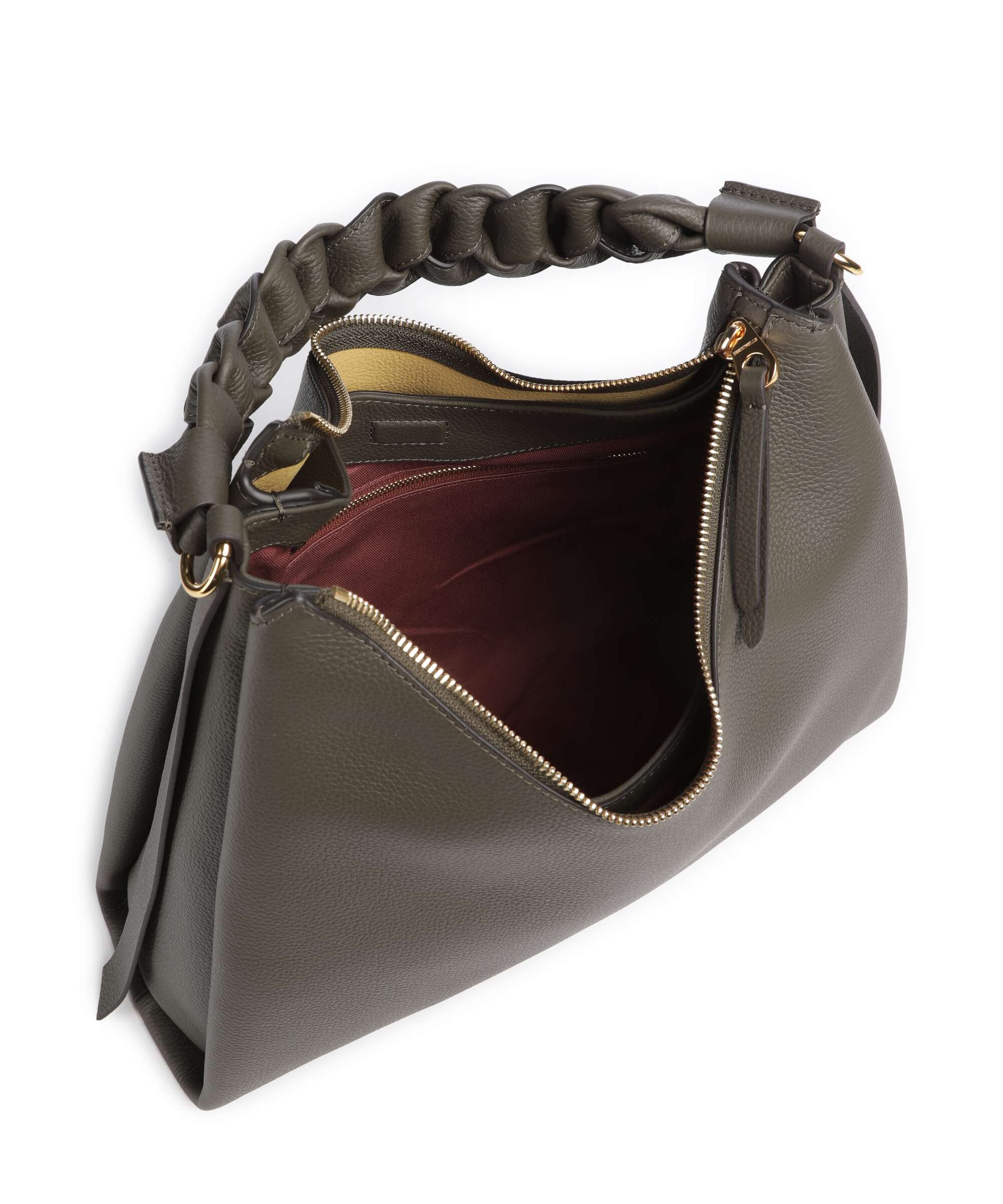 Coccinelle Boheme Grana Double Hobo bag fango/honey