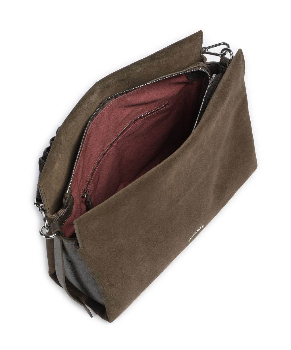 Coccinelle Boheme Suede Hobo bag fango