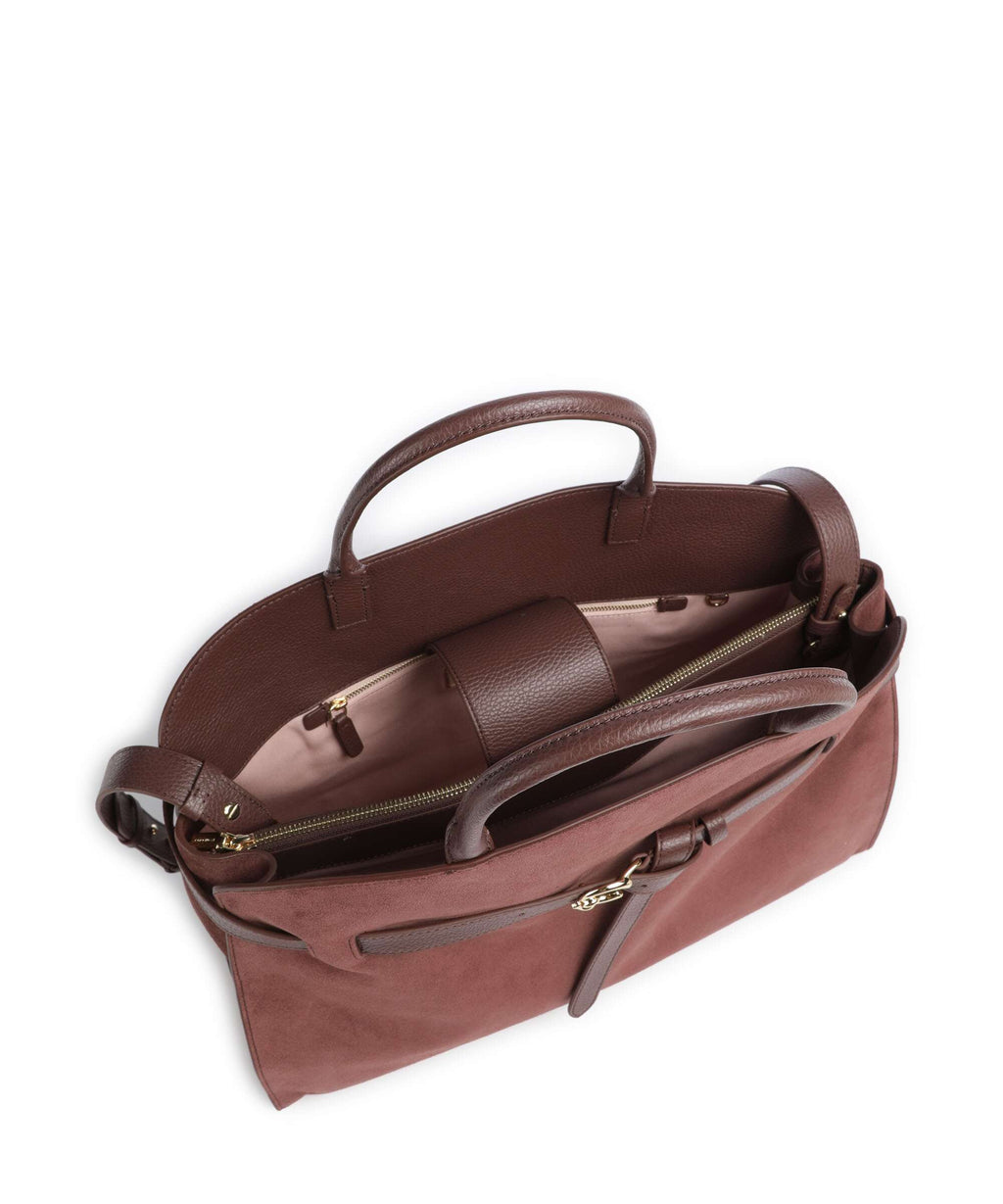 Coccinelle Sabine Suede Handbag berry