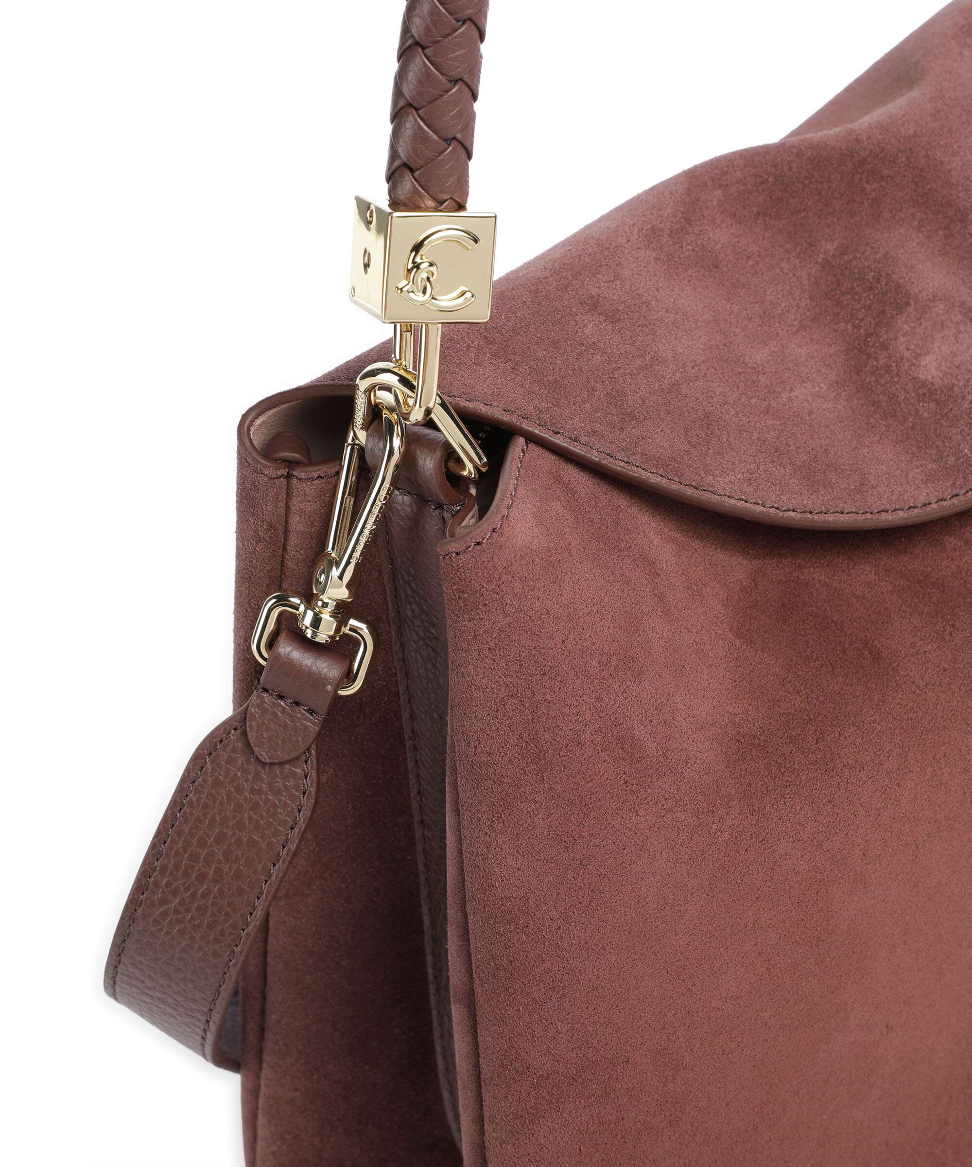 Coccinelle Tiggy Suede Handbag berry