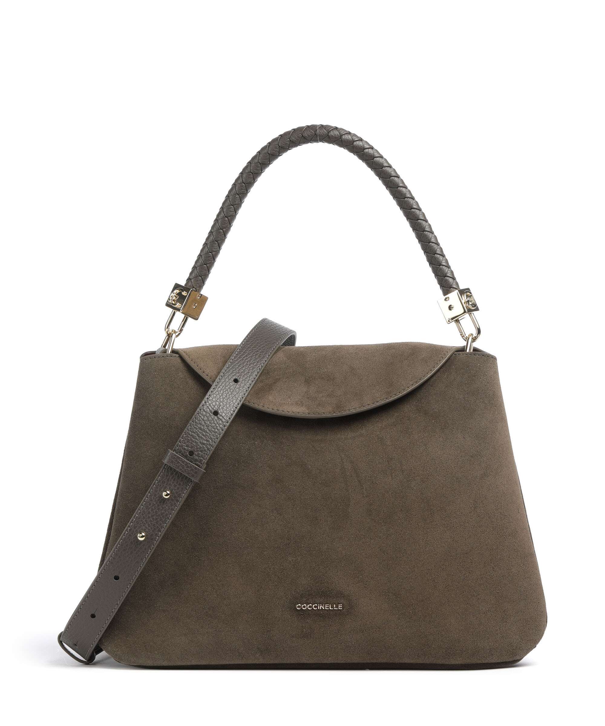 Coccinelle Tiggy Suede Handbag fango