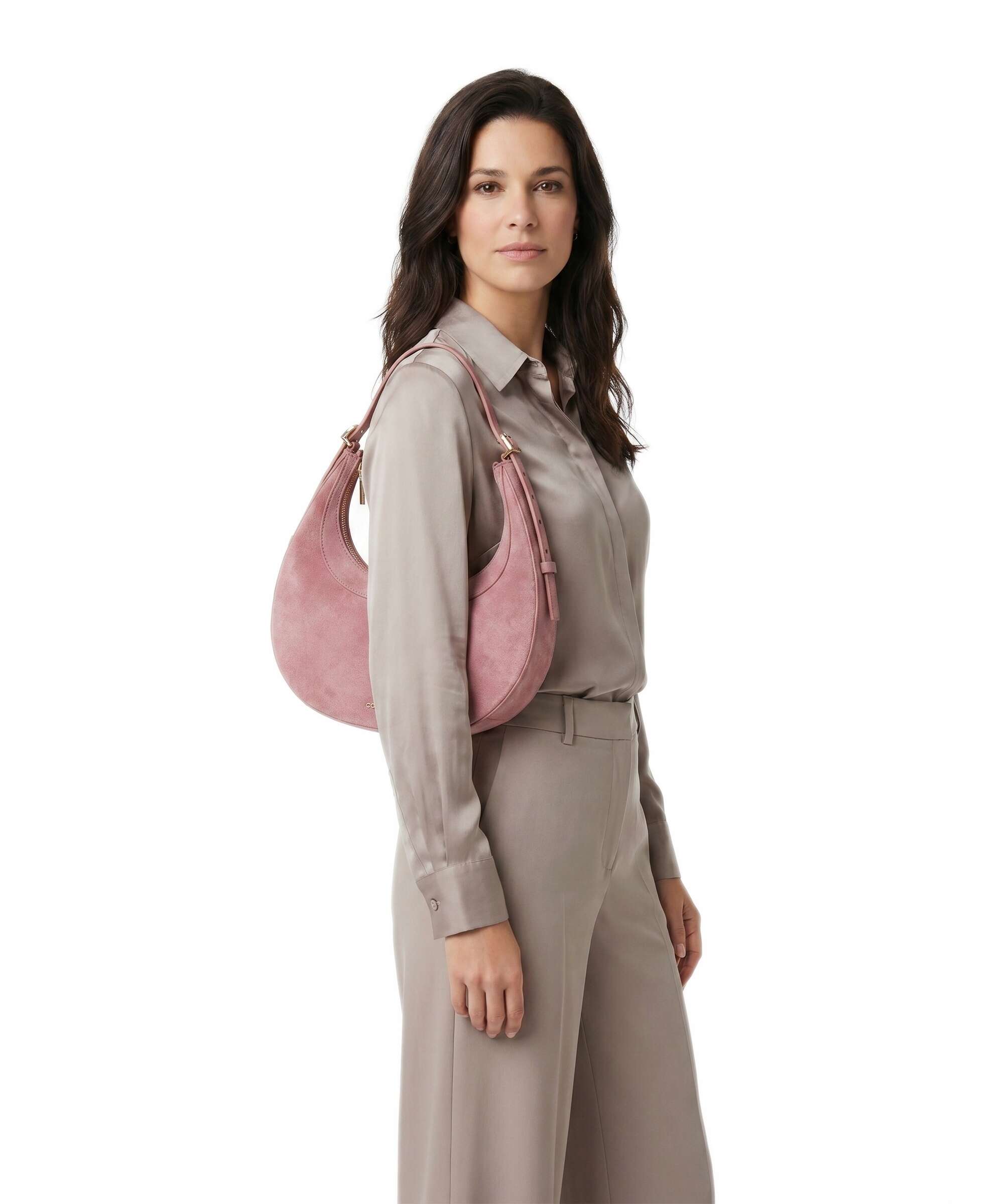 Coccinelle Whisper Suede Shoulder bag winter rose