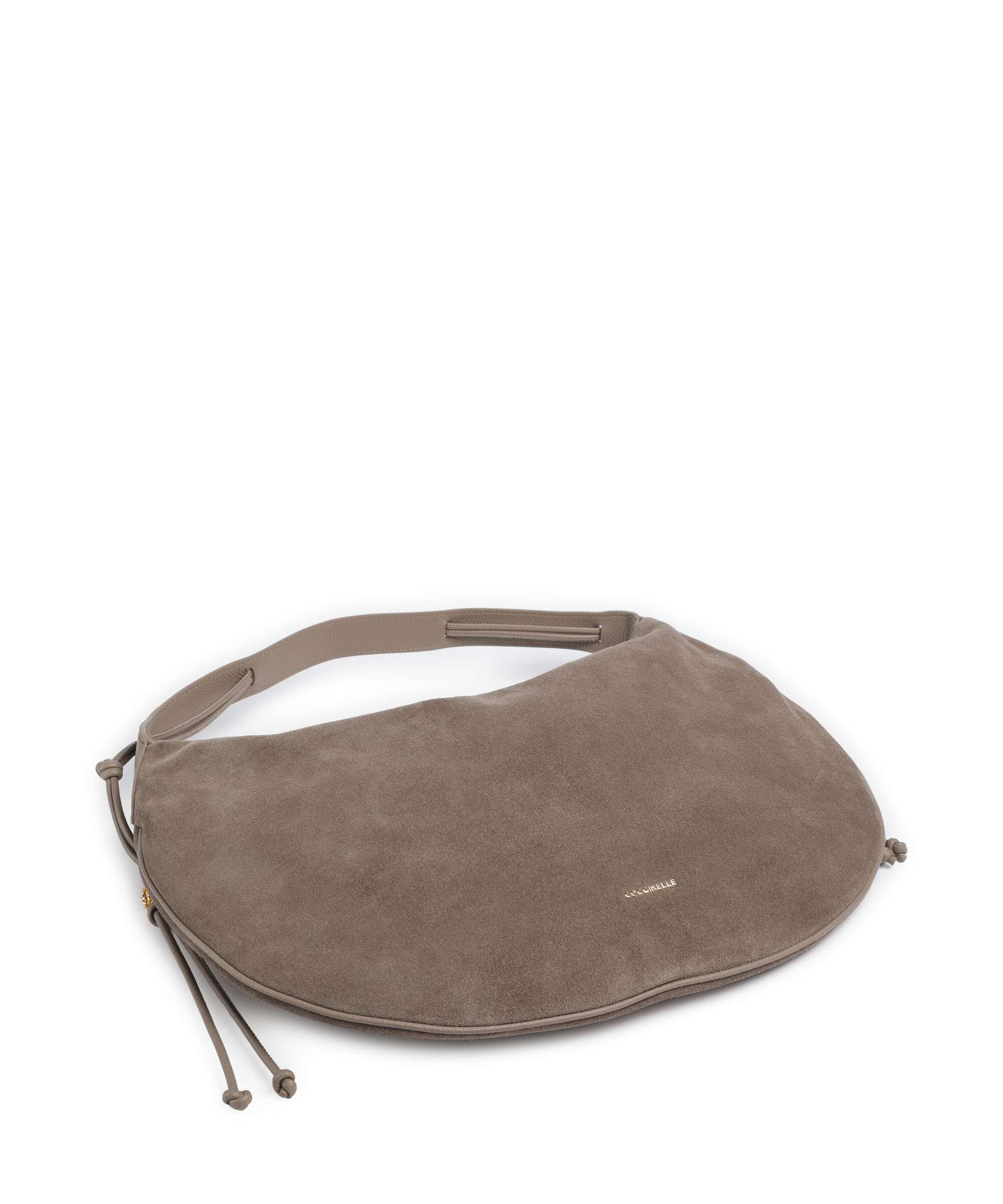 Coccinelle Thess Suede Hobo bag warm taupe