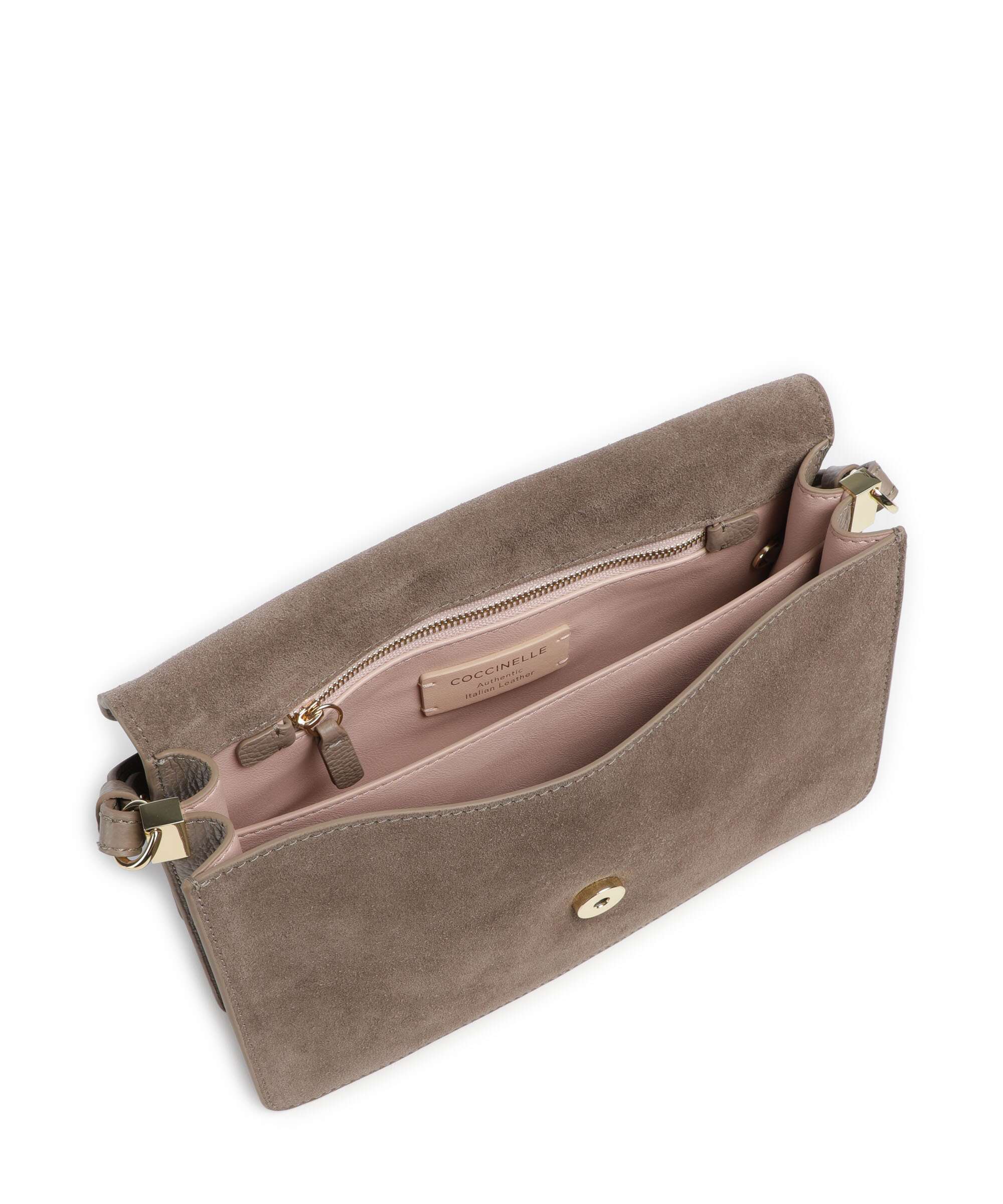 Coccinelle C-Me Softy Suede Shoulder bag warm taupe