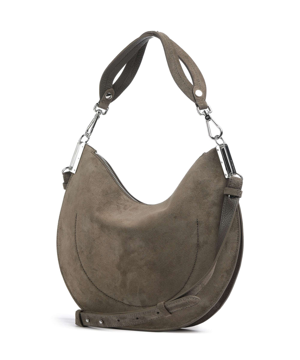 Coccinelle Sunup Suede Hobo bag fango