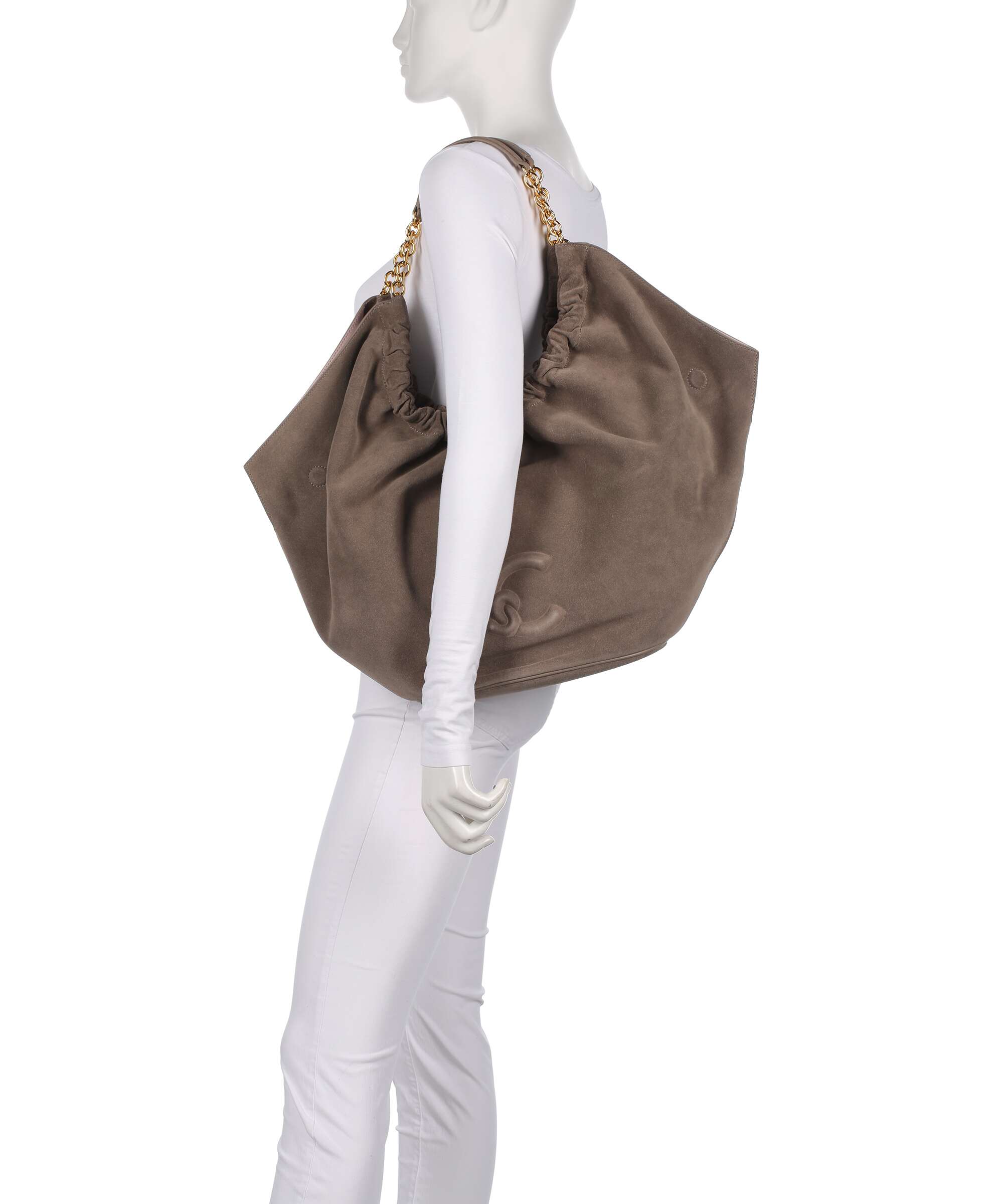 Coccinelle Smash Suede Hobo bag warm taupe