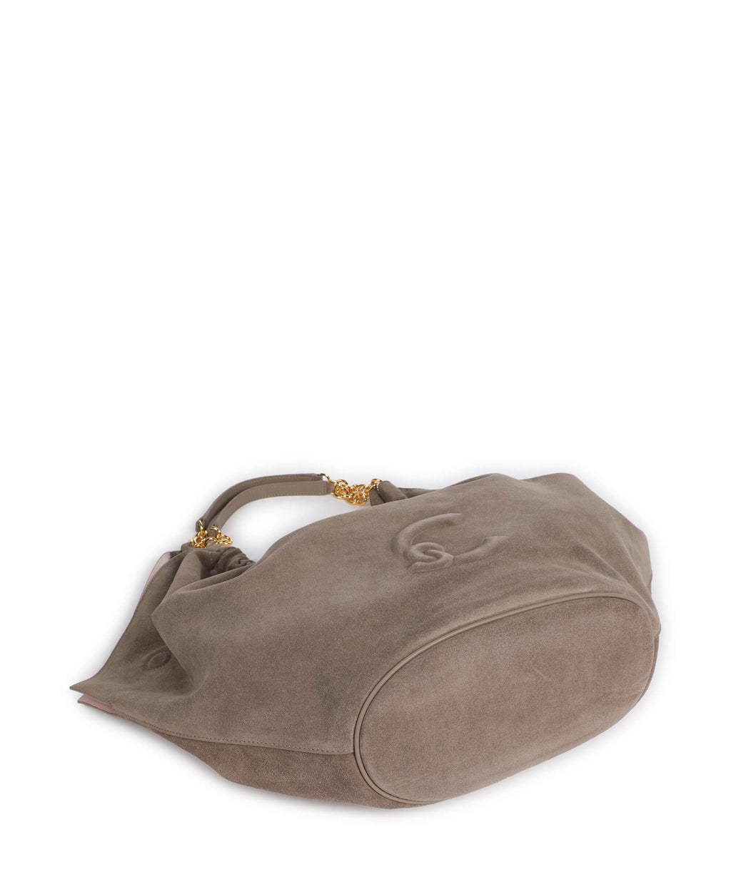 Coccinelle Smash Suede Hobo bag warm taupe