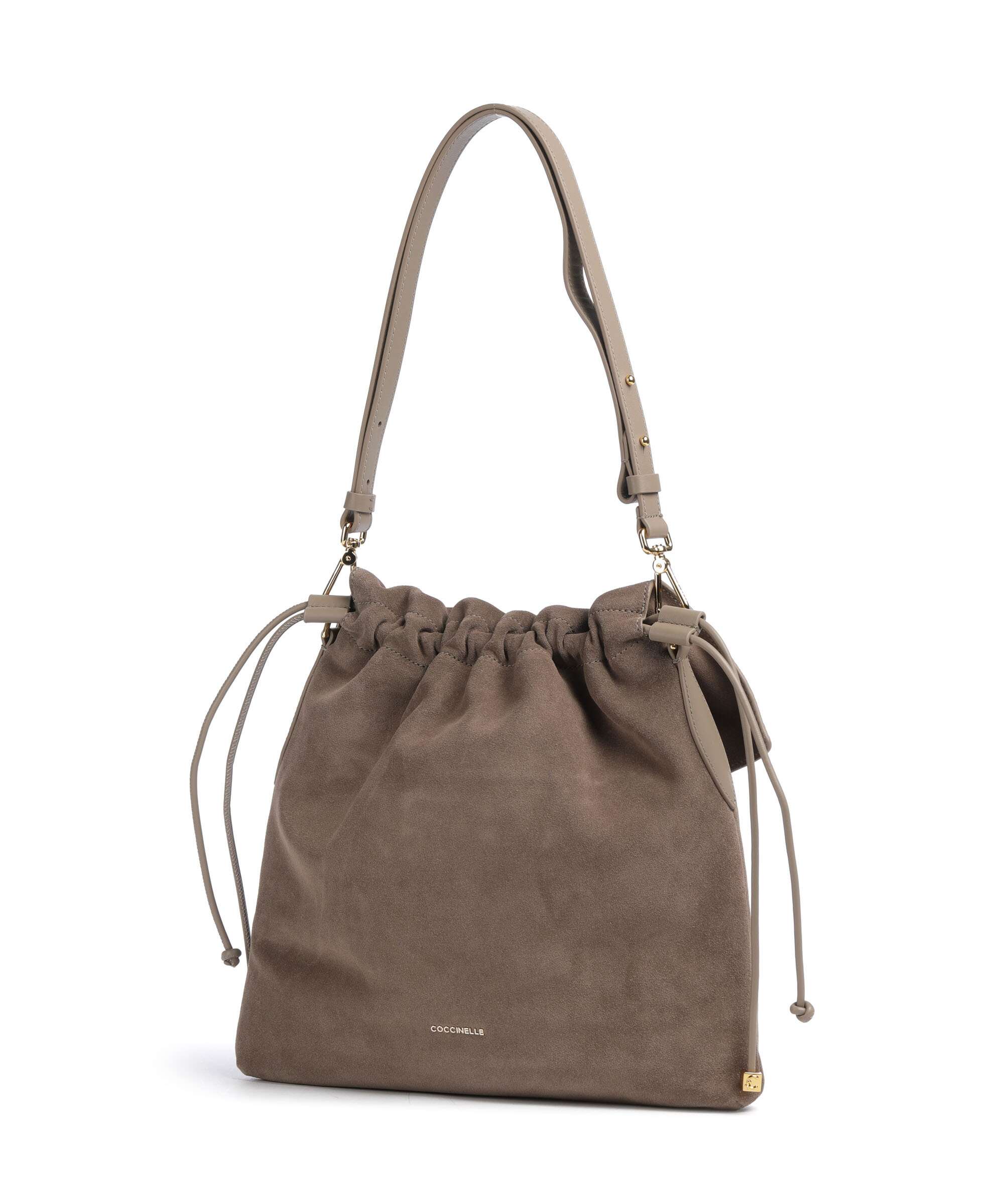 Coccinelle Lidia Suede Hobo bag warm taupe