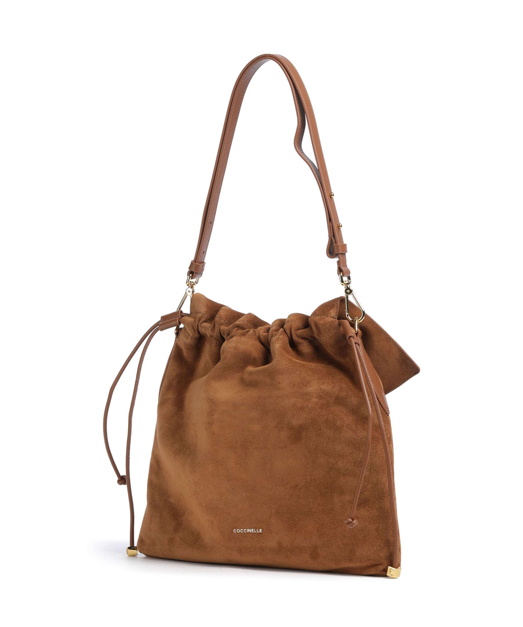 Coccinelle Lidia Suede Hobo bag cognac