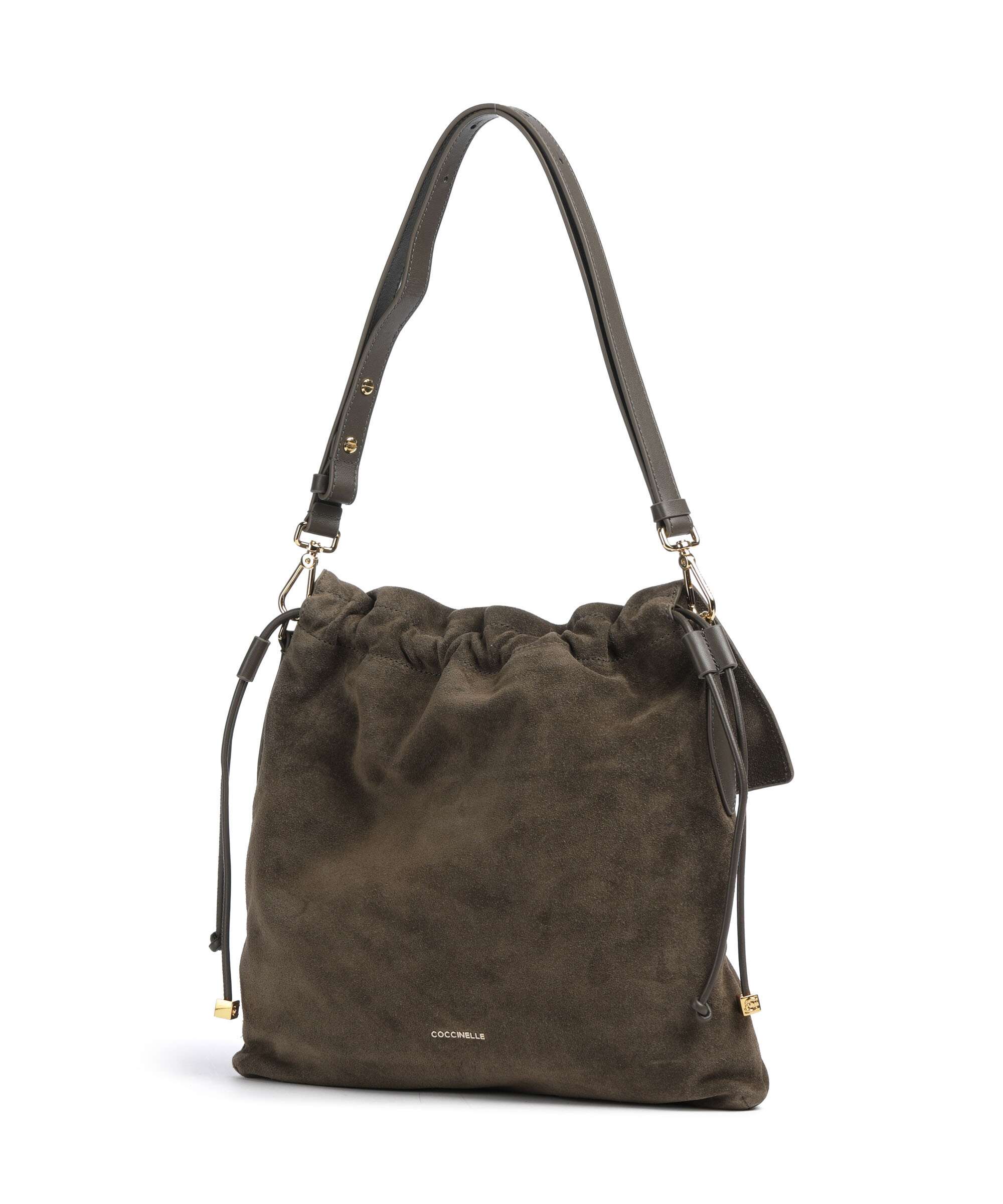 Coccinelle Lidia Suede Hobo bag fango