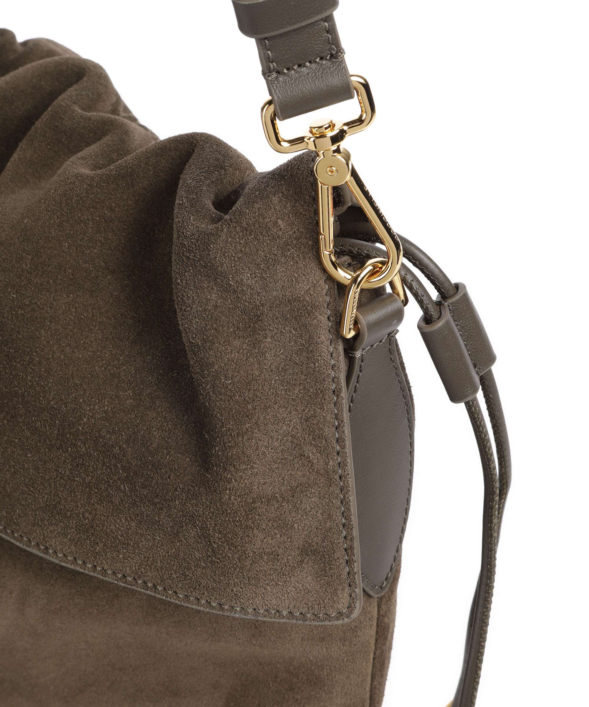 Coccinelle Lidia Suede Hobo bag fango