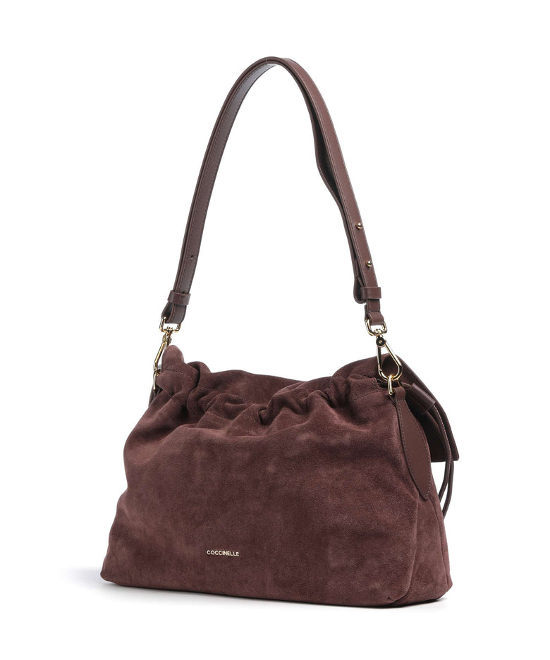 Coccinelle Lidia Suede Hobo bag berry