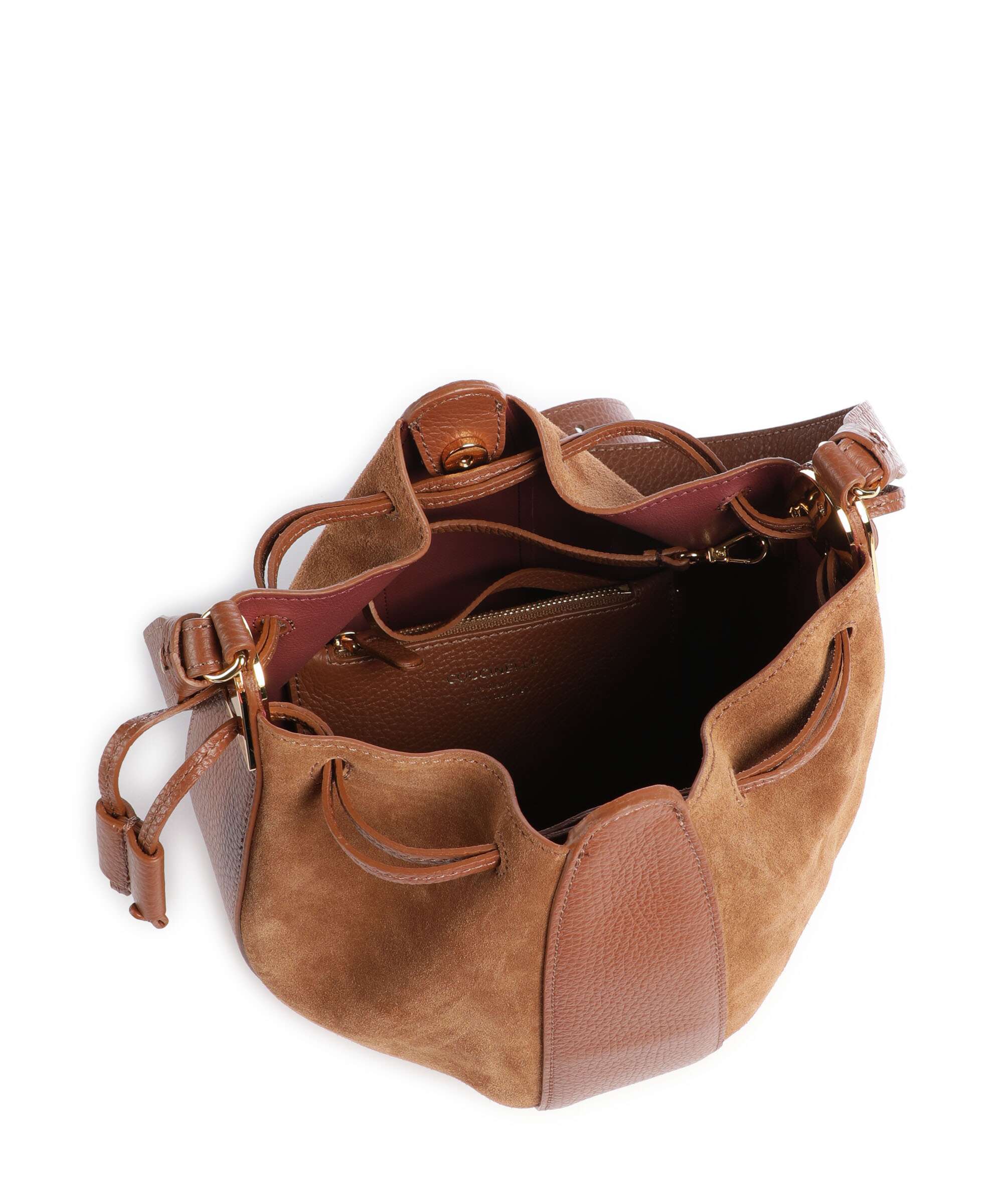 Coccinelle Boom Bucket bag cognac