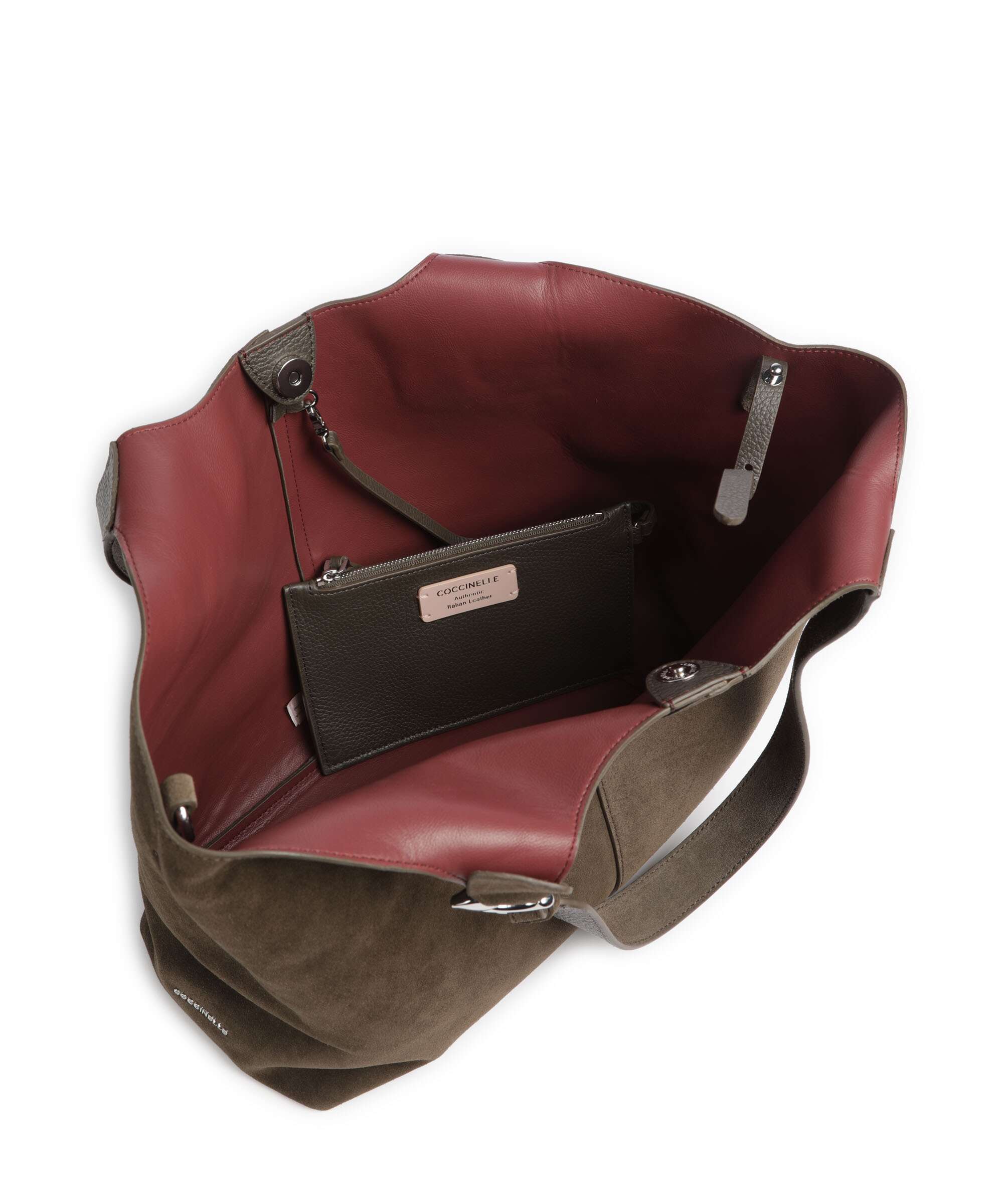 Coccinelle C-Easy Suede Hobo bag fango