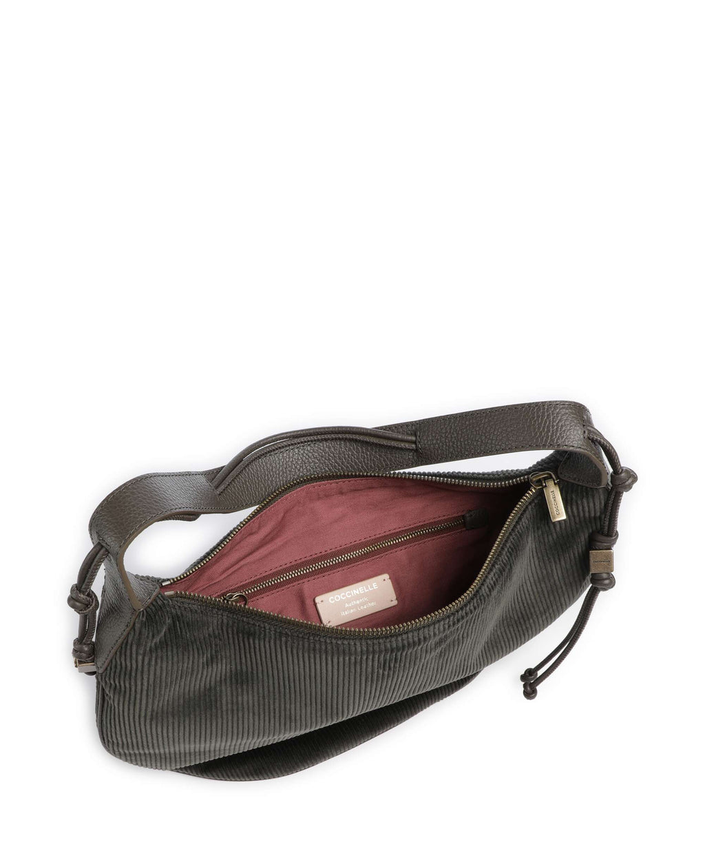 Coccinelle Thess Corduroy Hobo bag fango