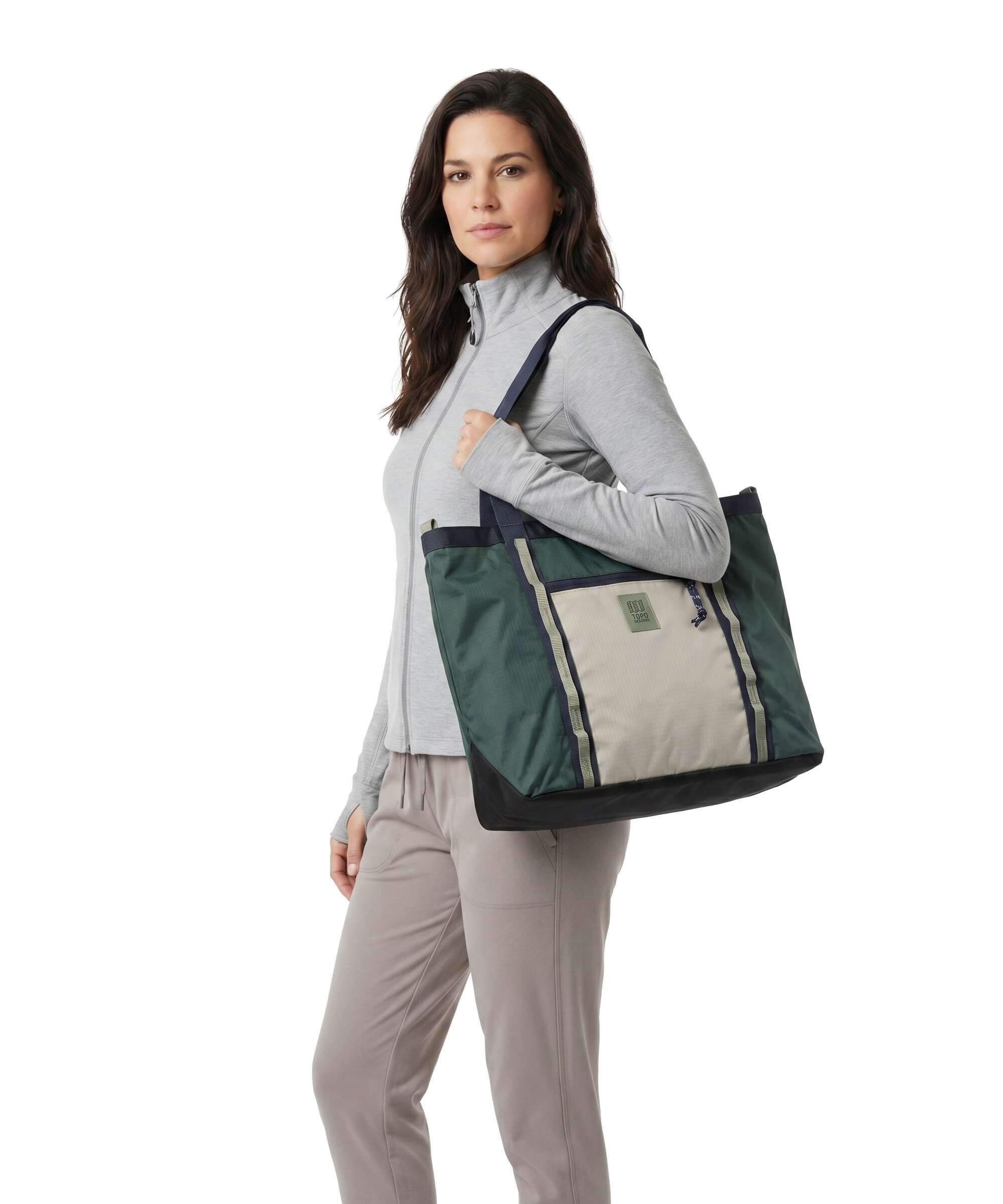Topo Designs Mountain Utility Tote bag forest/bone white
