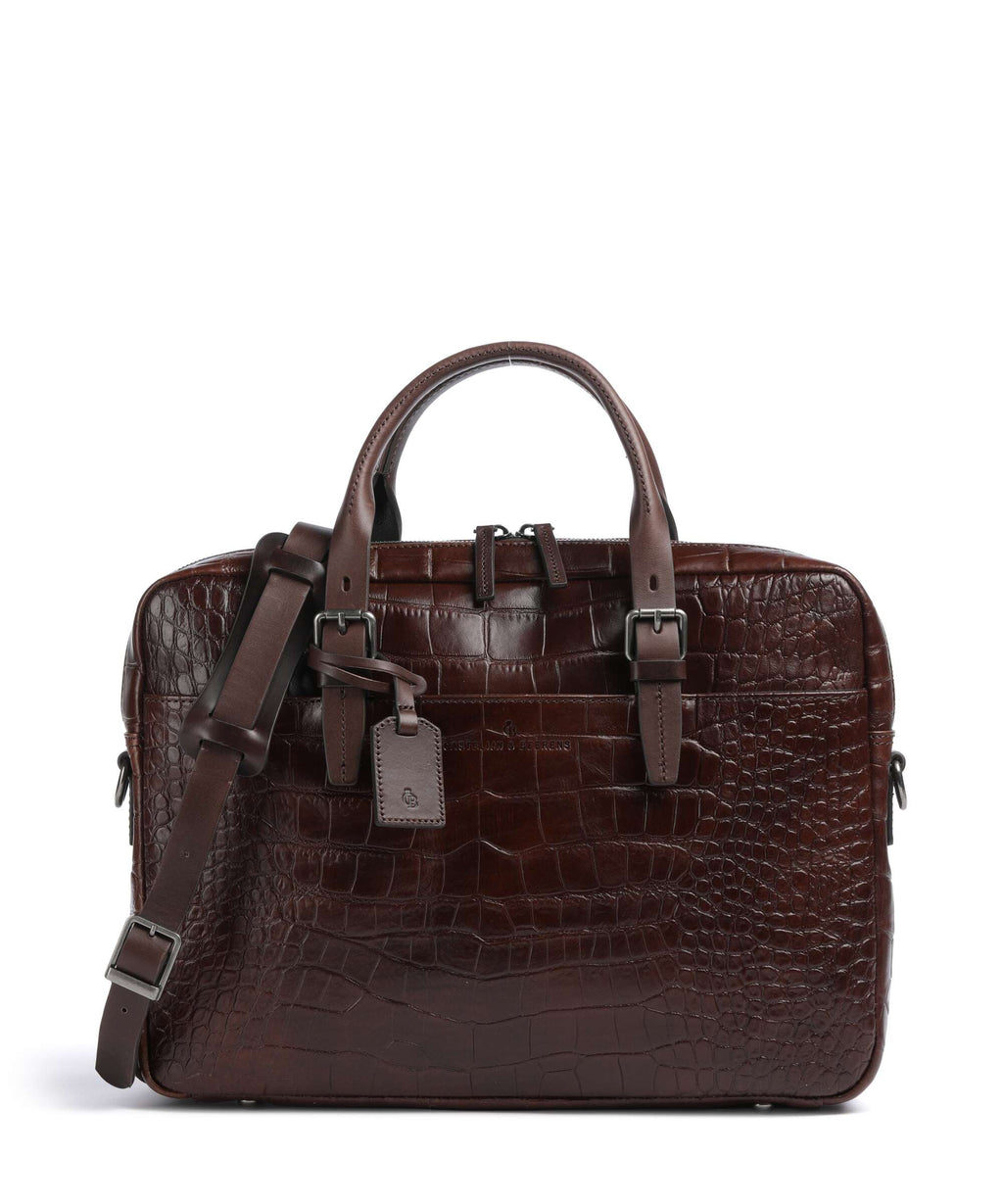 Castelijn & Beerens Croco Jules Briefcase mocca