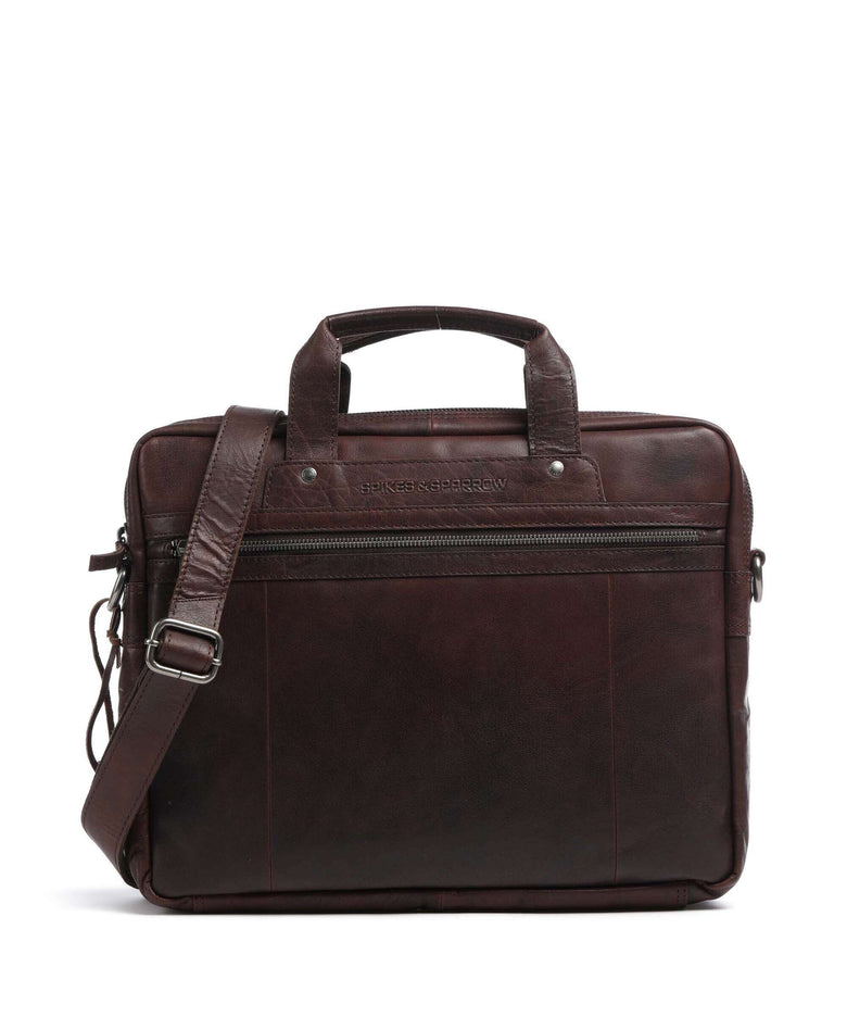 Spikes & Sparrow Bronco Briefcase dark brown