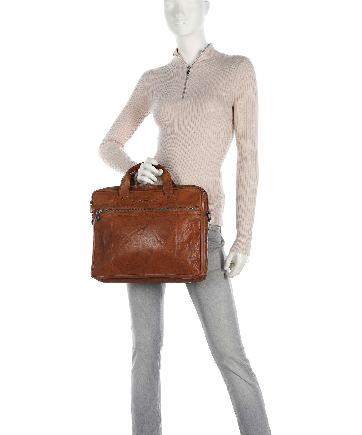 Spikes & Sparrow Bronco Briefcase brandy