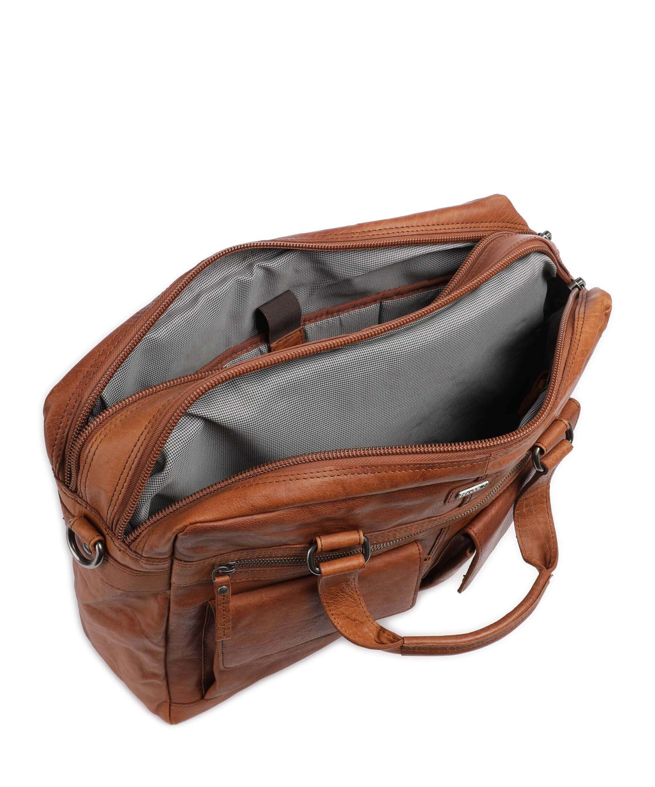 Spikes & Sparrow Bronco Briefcase cognac