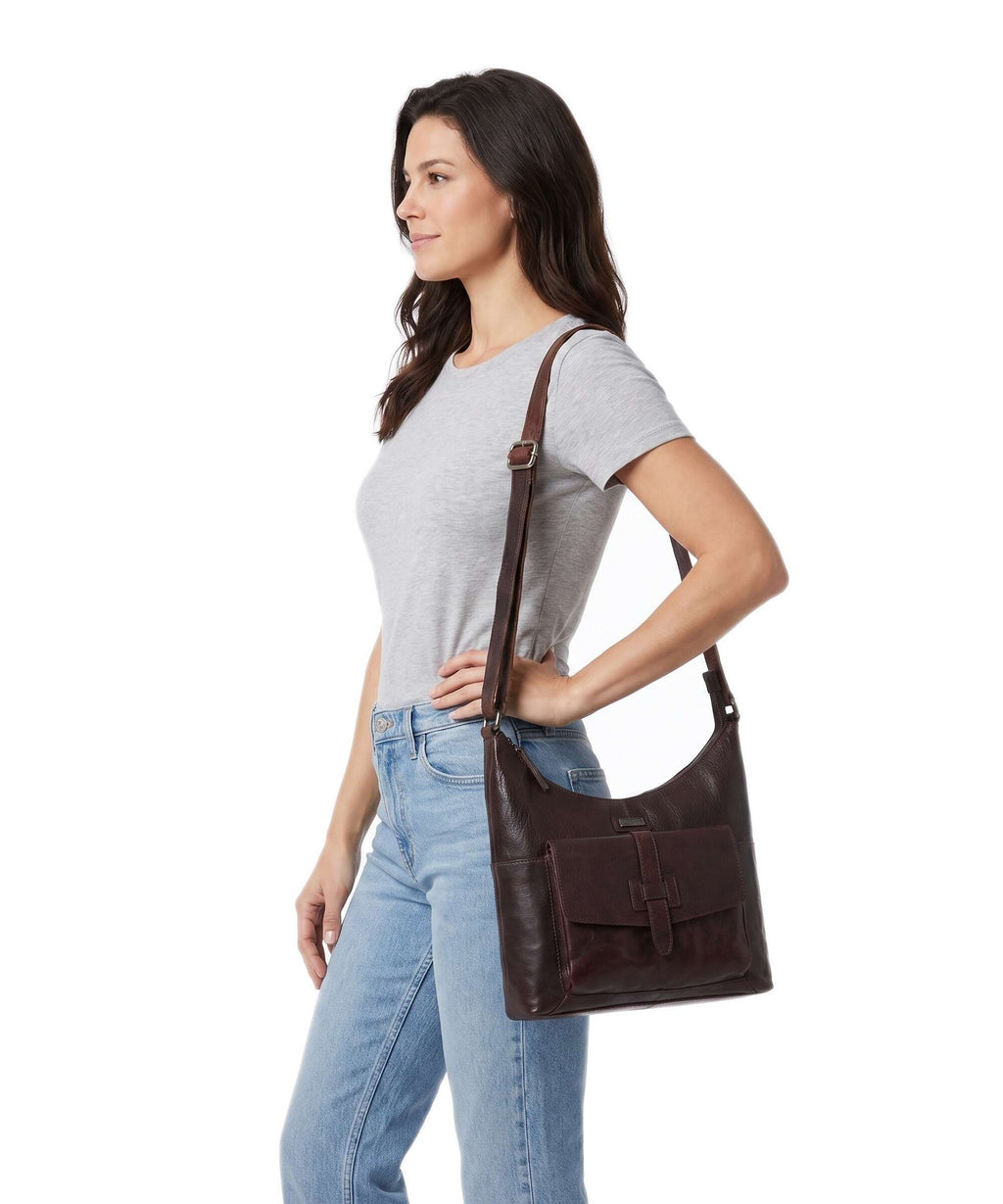 Spikes & Sparrow Bronco Hobo bag dark brown
