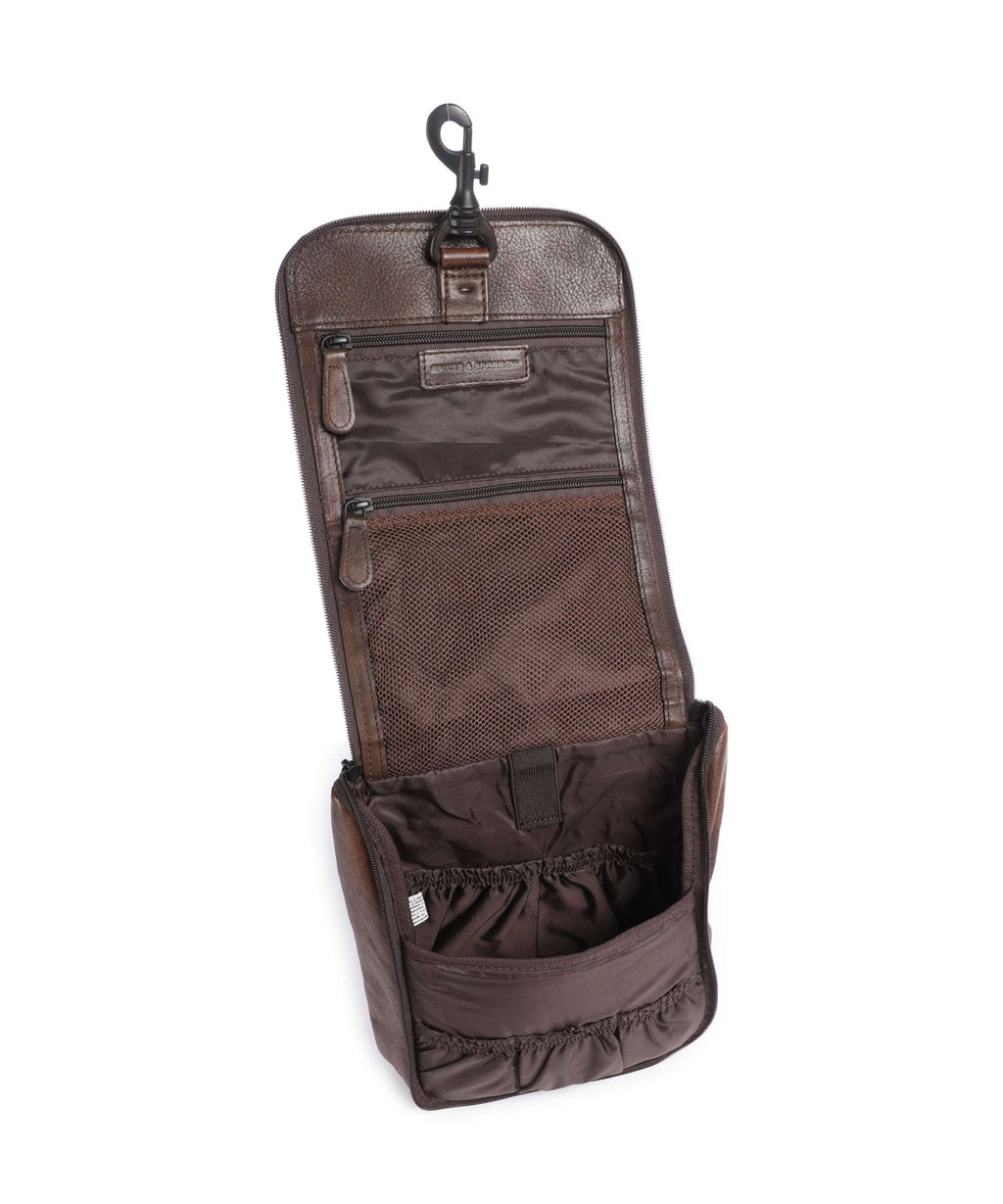Spikes & Sparrow Apache Midian Toiletry bag dark brown