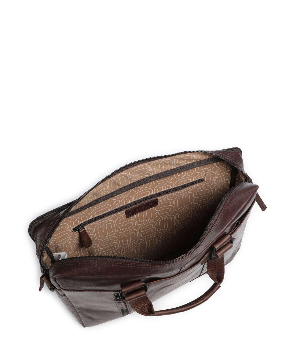 Spikes & Sparrow Bronco Dexter Briefcase dark brown