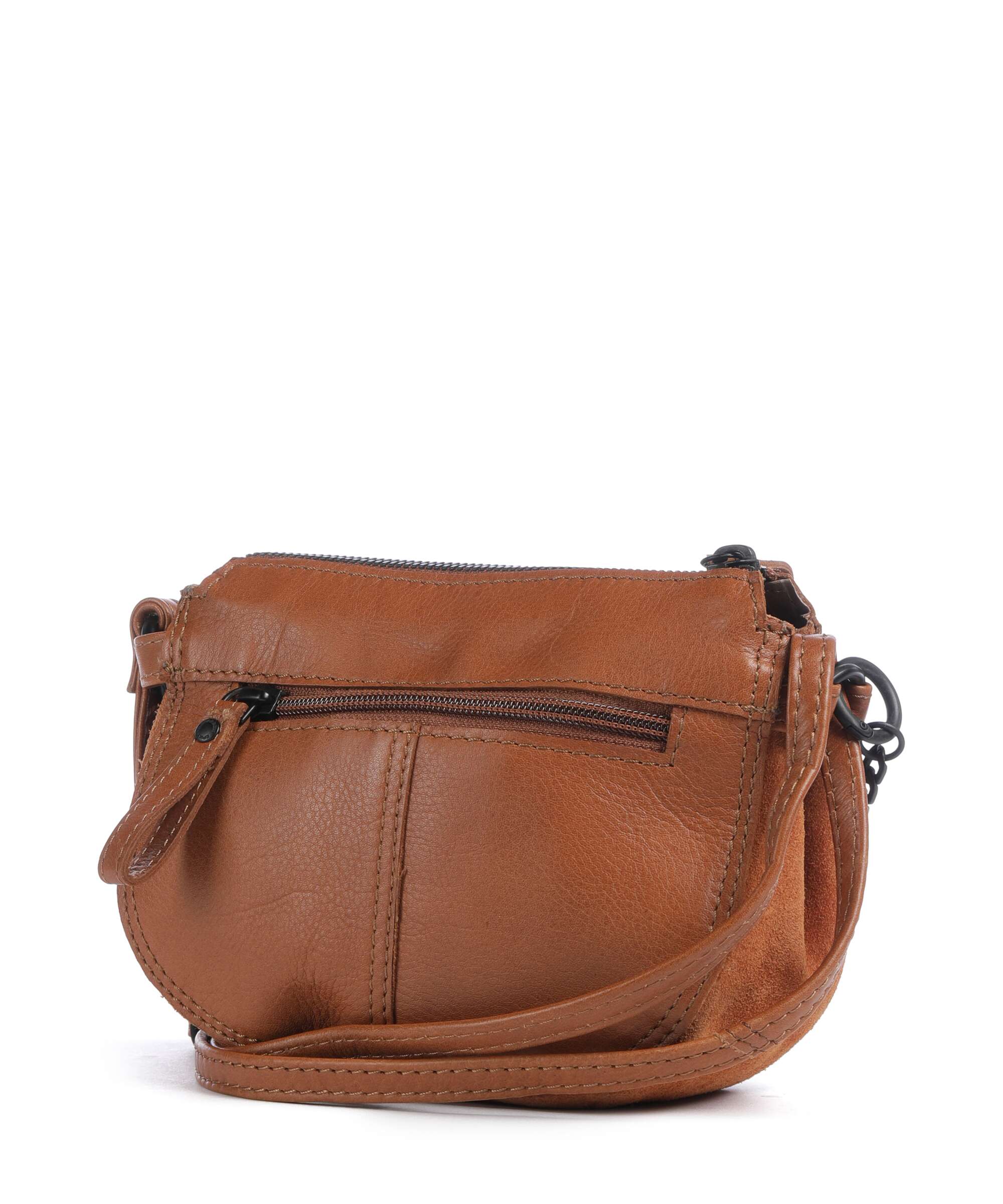 Spikes & Sparrow Suede Mix Delaine Crossbody bag brandy