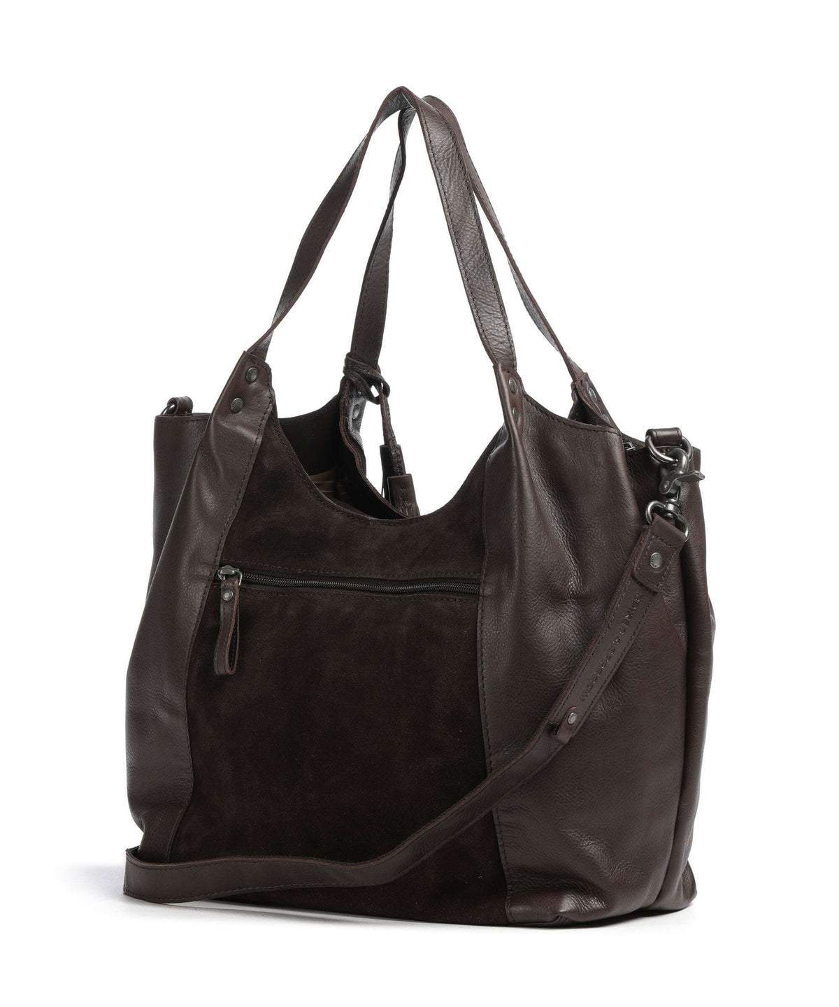 Spikes & Sparrow Suede Mix Ryana Tote bag dark brown