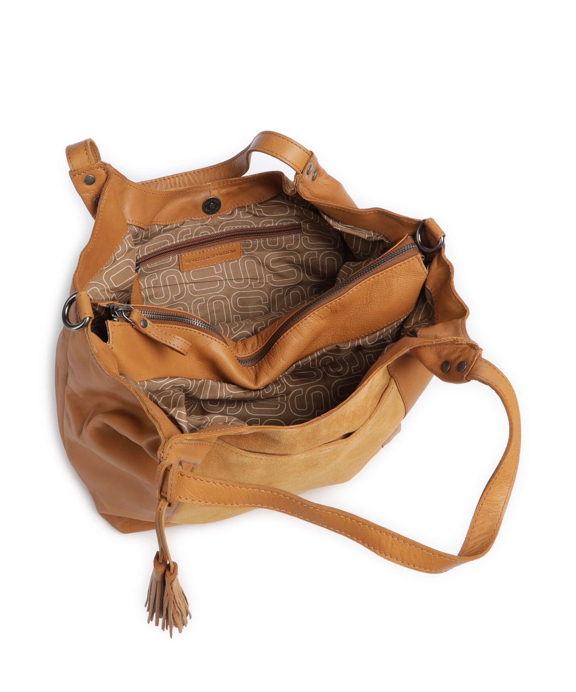 Spikes & Sparrow Suede Mix Ryana Tote bag tan