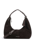 Spikes & Sparrow Suede Mix Gwyn Hobo bag dark brown