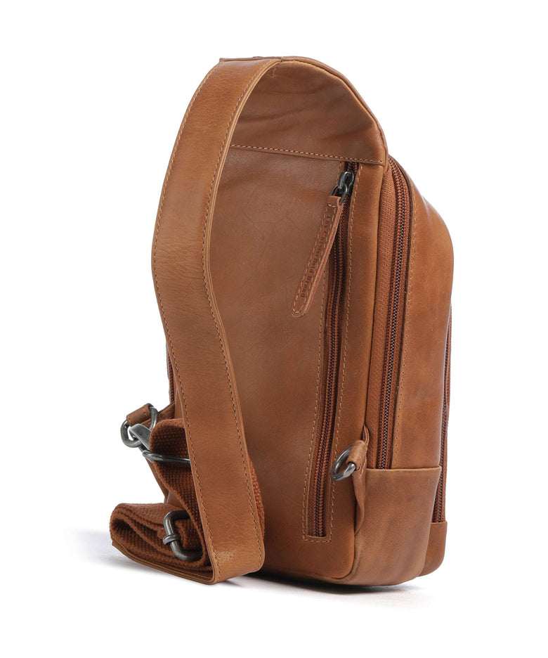 The Chesterfield Brand Cow Wax Pull Up Riga Sling bag cognac