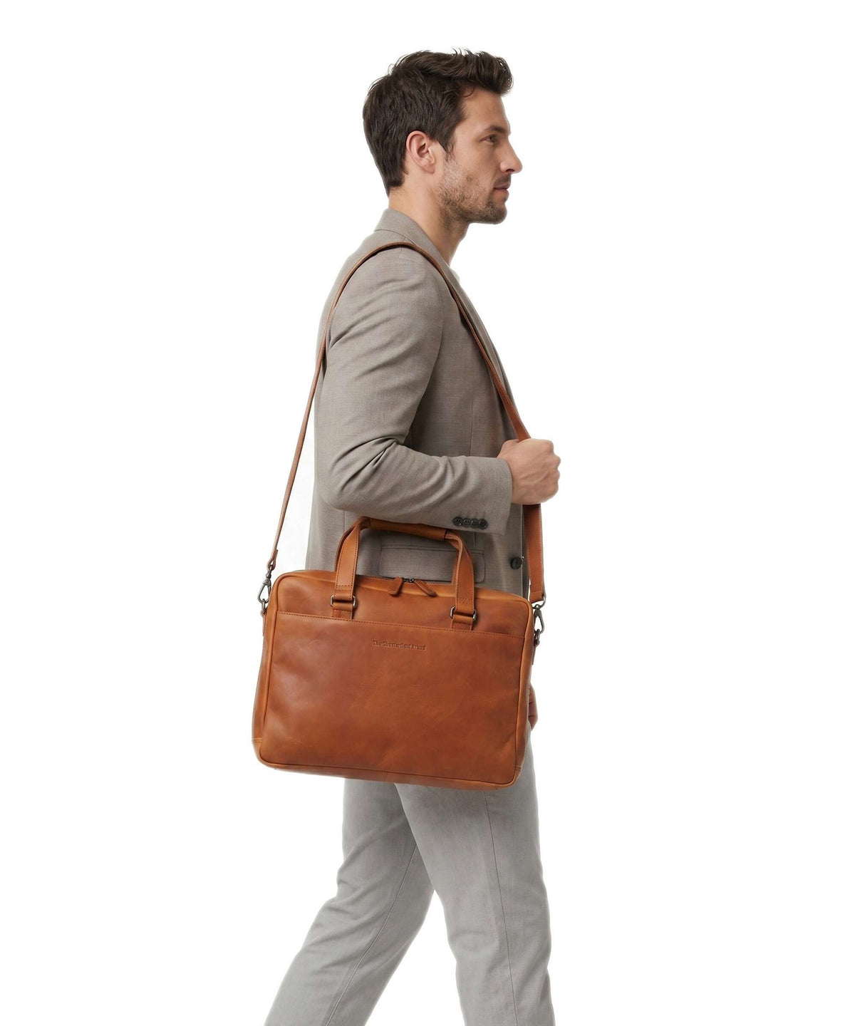 The Chesterfield Brand Manhattan Briefcase cognac
