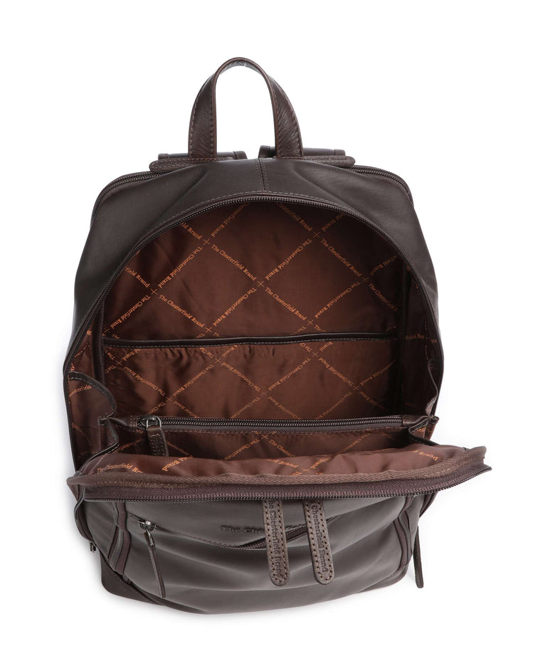 The Chesterfield Brand Cow Wax Pull Up Detroit Backpack brown