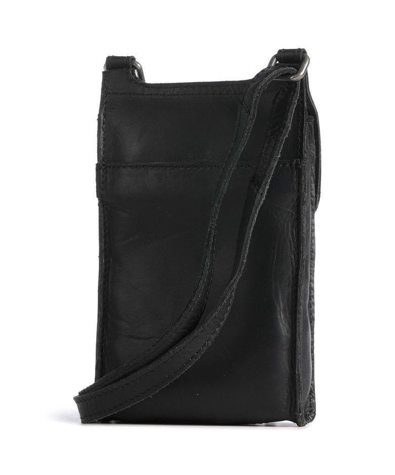 The Chesterfield Brand Cow Wax Pull Up Nebra Phone bag black