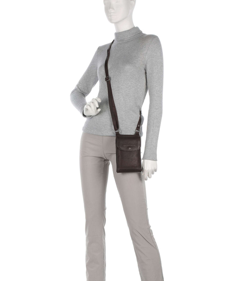 The Chesterfield Brand Cow Wax Pull Up Nebra Phone bag brown
