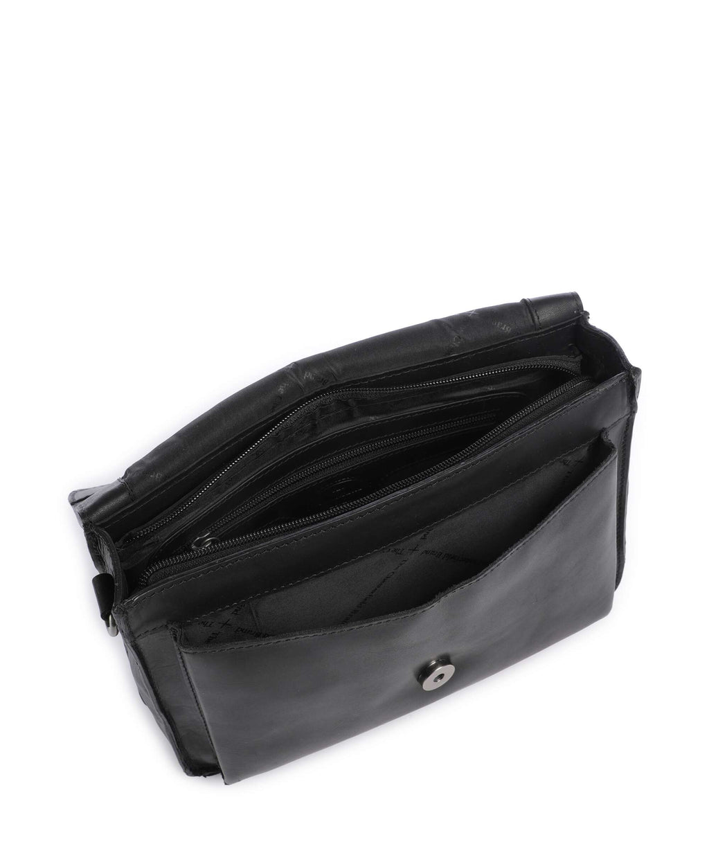 The Chesterfield Brand Wax Pull Up Cow Aviles Shoulder bag black