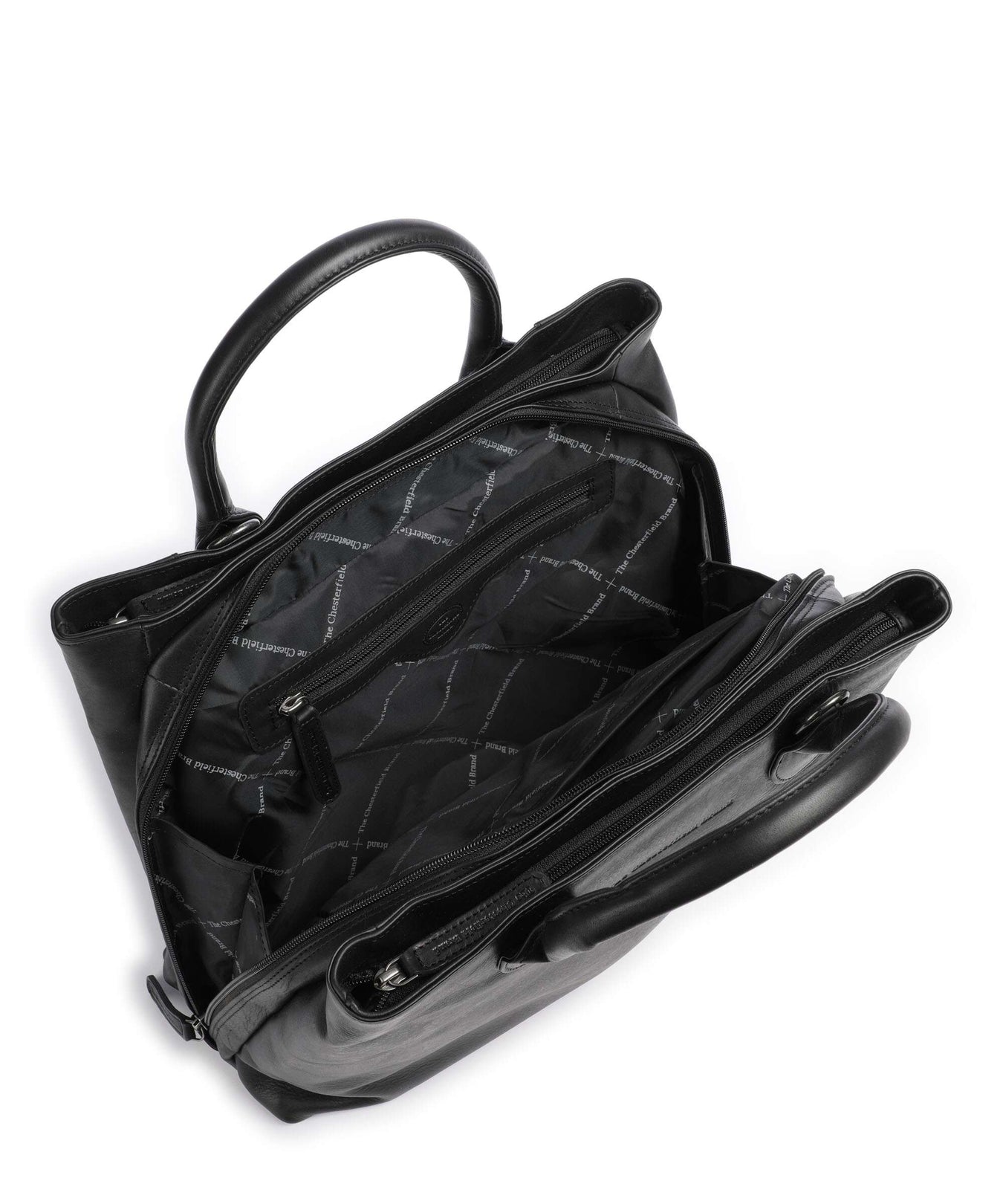 The Chesterfield Brand Cow Wax Pull Up Passau Handbag black