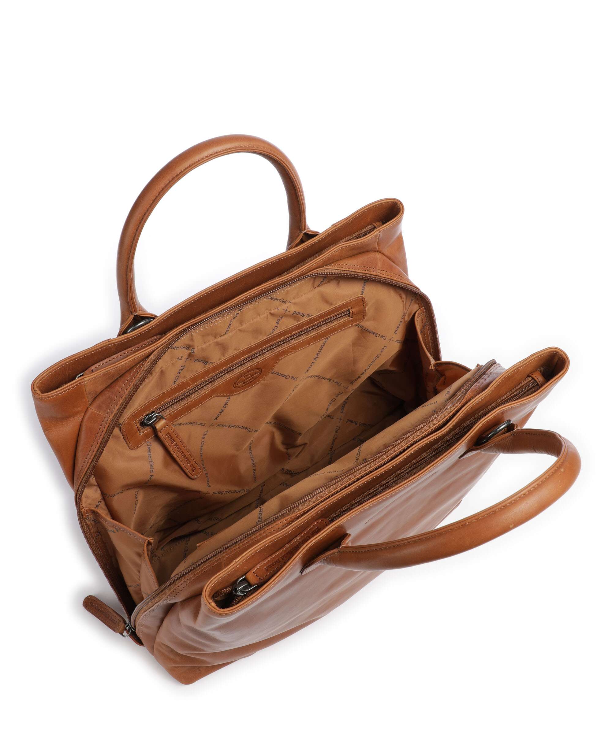 The Chesterfield Brand Cow Wax Pull Up Passau Handbag cognac