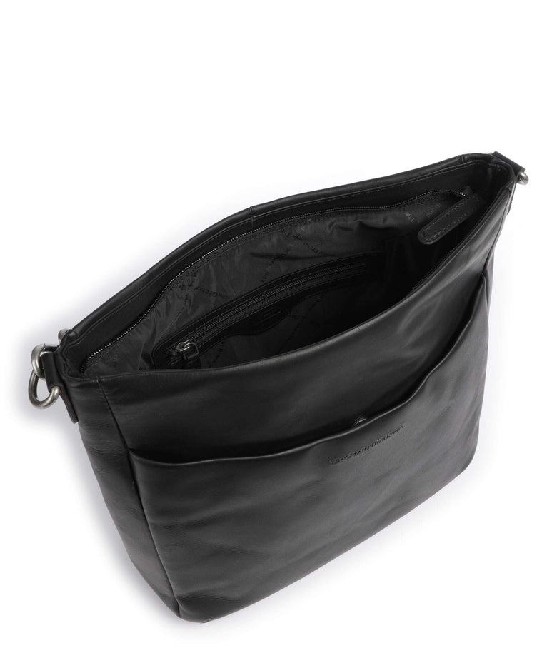 The Chesterfield Brand Cow Wax Pull Up Regina Hobo bag black